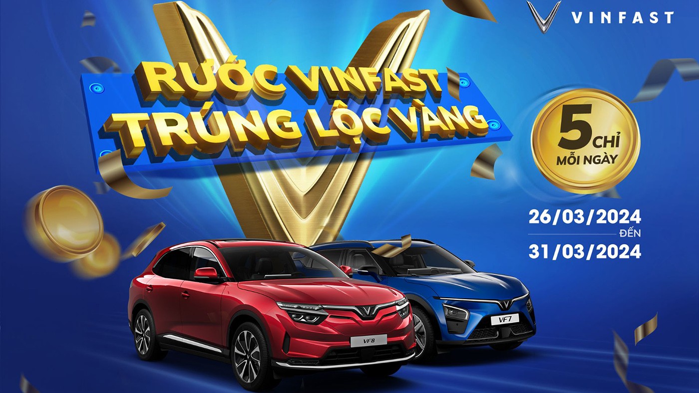 Cơ hội trúng thưởng vàng khi mua xe ô tô điện VinFast
