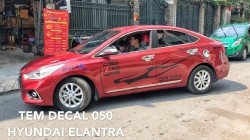 Decal 050 tem sườn xe hơi ô tô thể thao cho Hyundai Elantra 2019