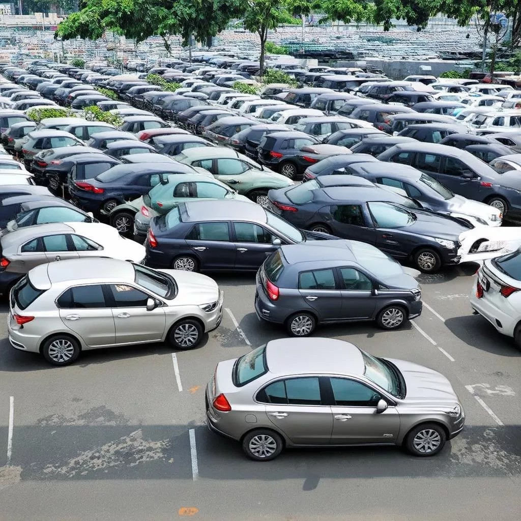 Bãi đỗ xe ô tô hiện đại tại Quận 4 với hệ thống giám sát