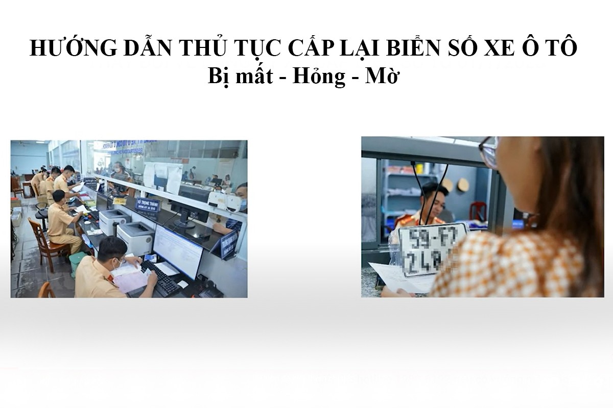 Cấp lại biển số xe ô tô bị hỏng - Minh họa thủ tục nhận biển số mới