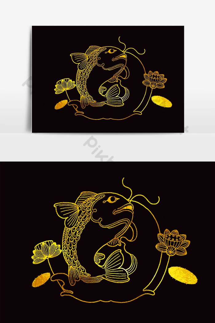 goldern koi fish in the lake with beautiful lotus flower 1038467