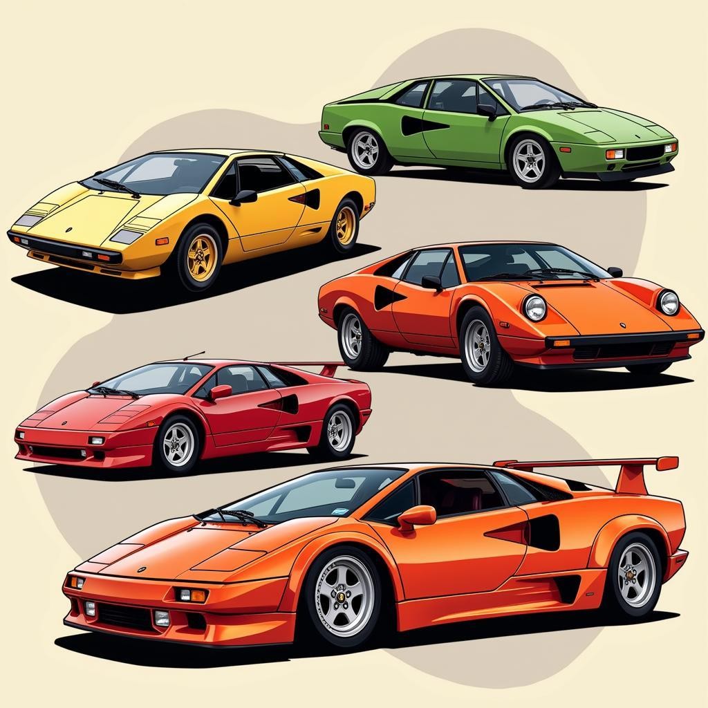 Hình ảnh các dòng xe ô tô Lamborghini qua các thời kỳ