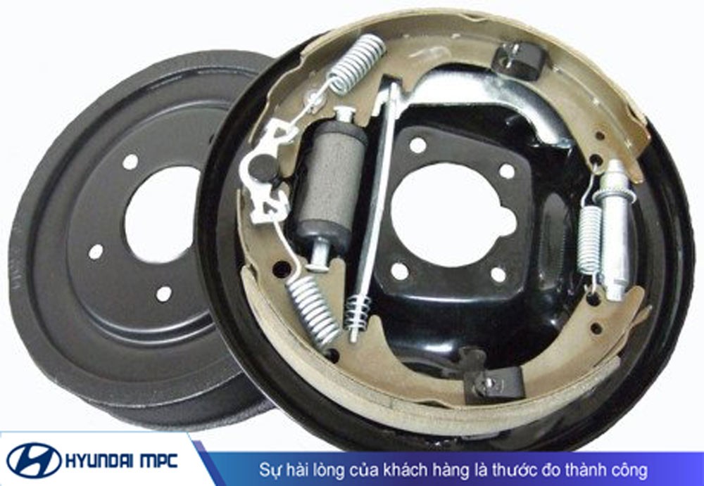 Minh họa bộ phận phanh tang trống xe ô tô
