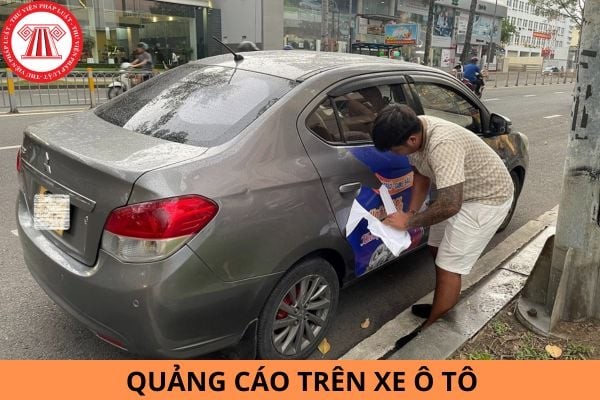 Minh họa các vị trí cấm quảng cáo trên xe ô tô, bao gồm mặt sau xe