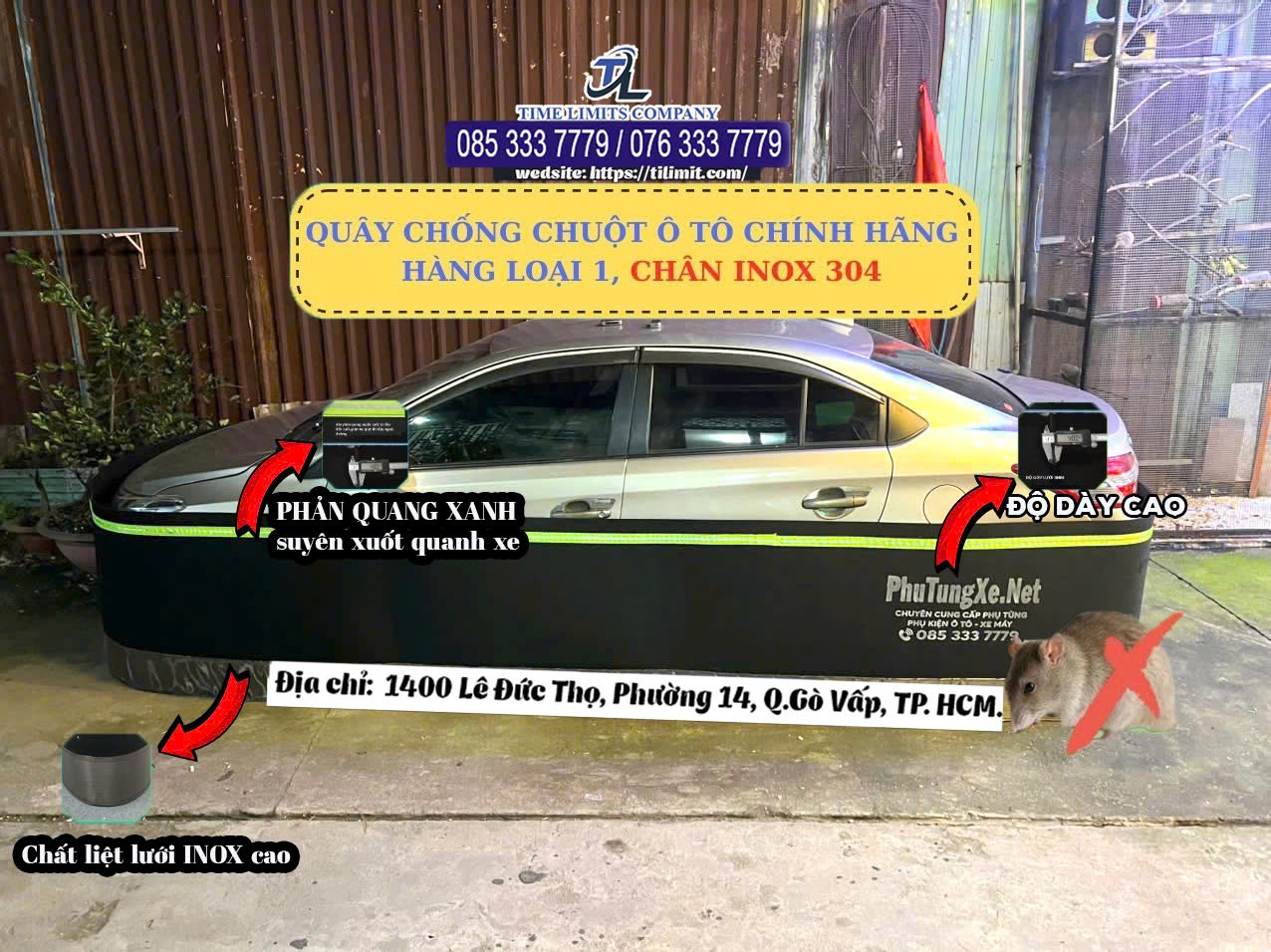 Hình ảnh quây chống chuột cho xe ô tô Kia Carens 7 chỗ