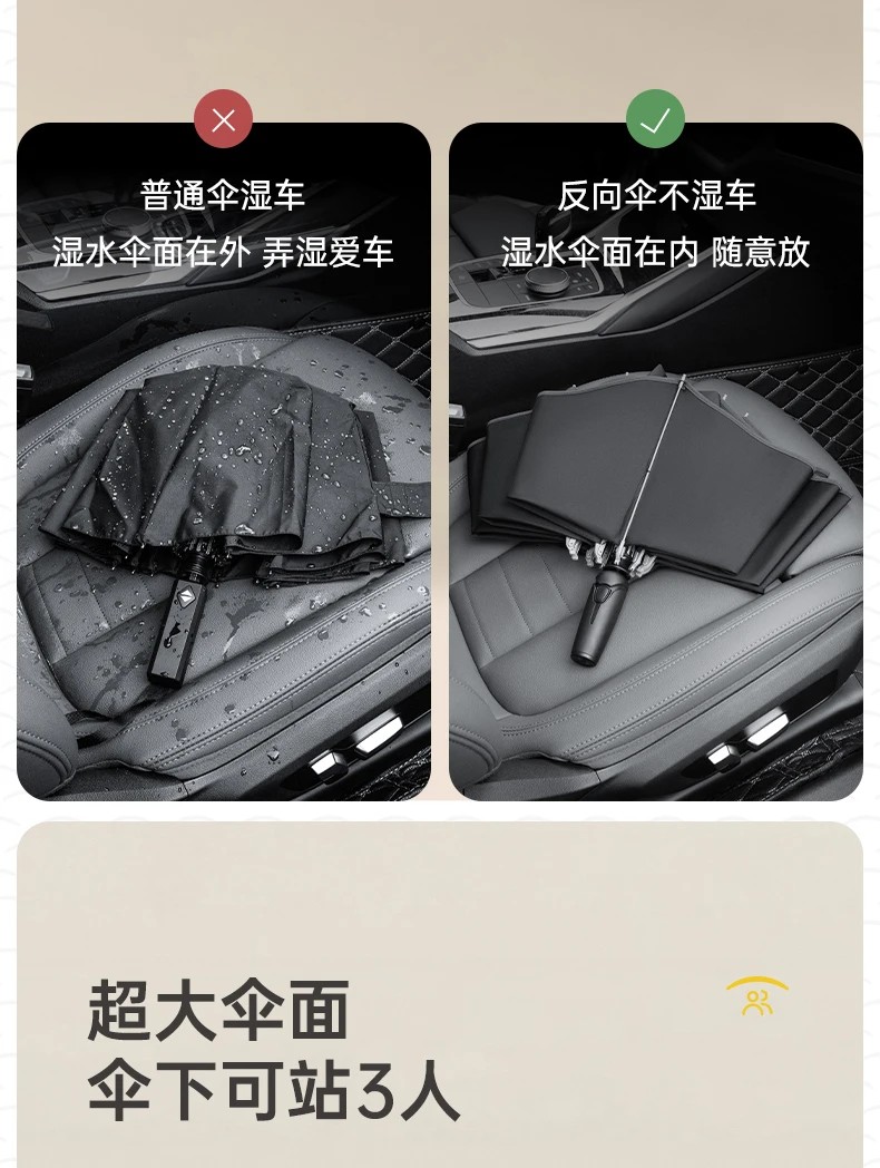 Vào Xe Ô Tô Dễ Dàng Với Dù Gấp Ngược