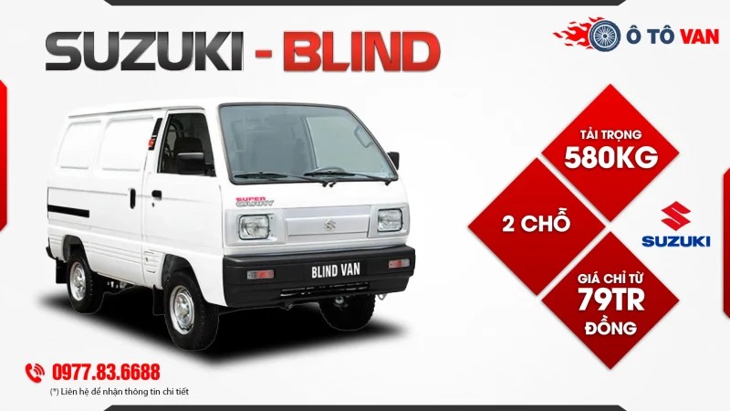 Hình ảnh xe ô tô Suzuki Van Blind Van 2s 580kg màu trắng