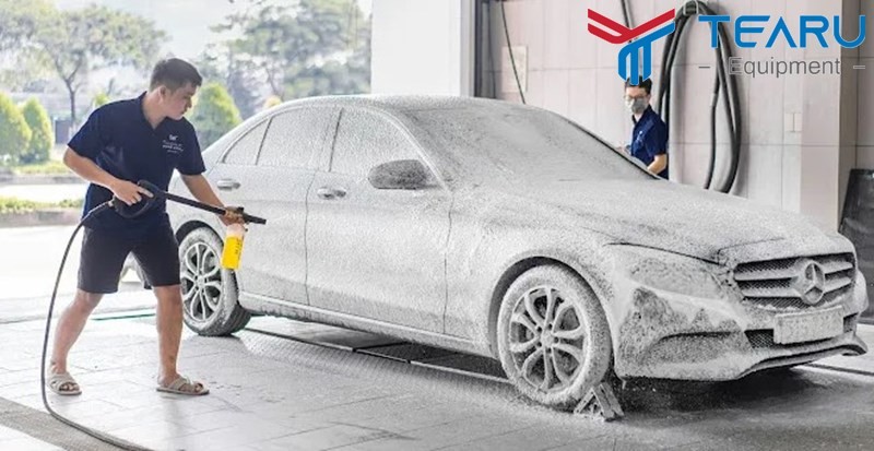 Không gian khu vực rửa xe ô tô rộng rãi