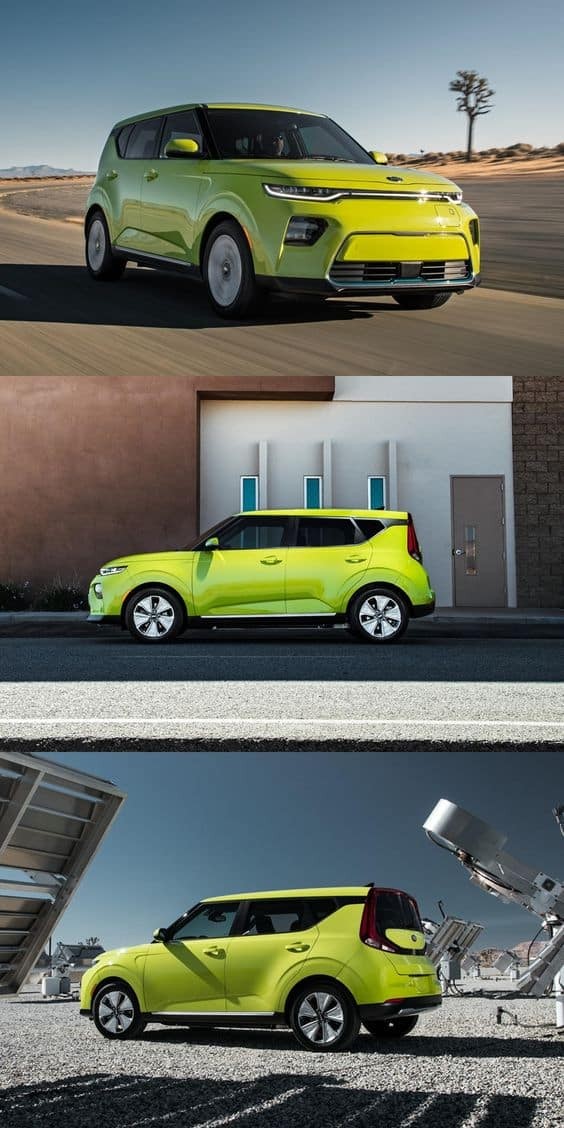 Góc nhìn bên hông xe ô tô Kia Soul EV